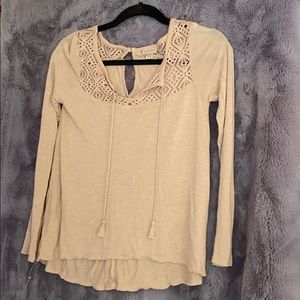 Beige long sleeve shirt